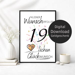Money Gift 19th Birthday Wish Fulfiller – Digital Download | Creative DIY Birthday Gift & Last Minute Present