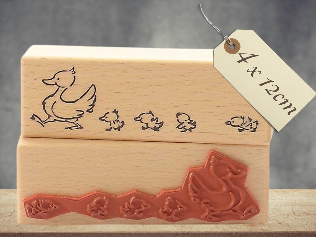 Rubber Stamp Ducks in Single File - Etsy