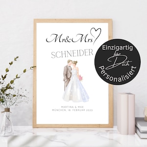 Personalized wedding gift | poster bridal couple wedding gift 2024 | gift wedding picture with saying | digital download