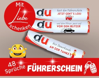 Führerschein Auto 48 Duplo Banderolen | Geschenk Du Botschaften Fahrschüler | Geschenkidee bestandene Fahrprüfung | Sofortdownload DIY