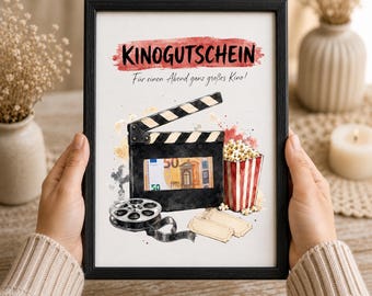 Printable Cinema Gift Voucher – Personalized Birthday Money Gift