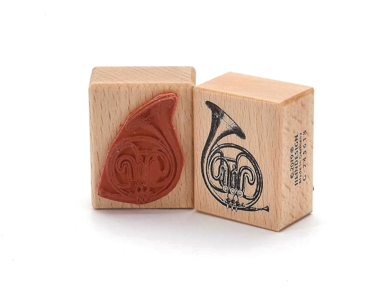 rubber stamp French horn hunting hunter