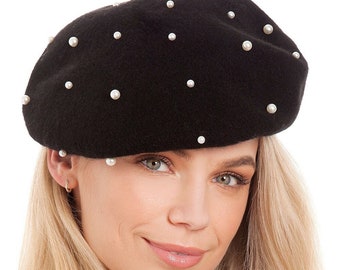 Central Chic Pearl Beret Hat