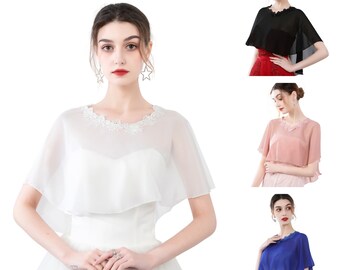 chiffon capelet shawl
