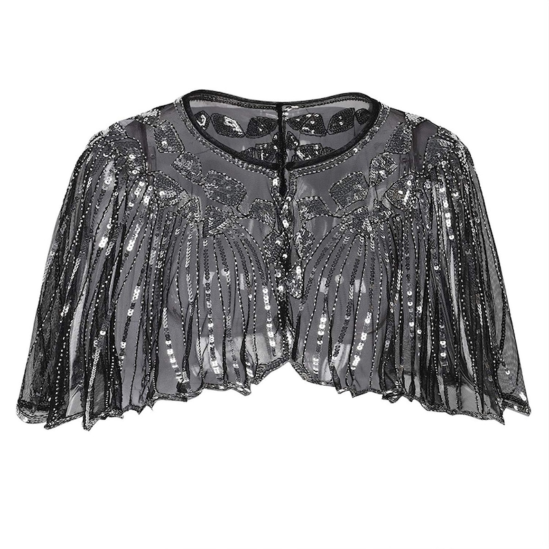 Vintage Sequin Capelet Beaded Shawl Scarves Wedding Bridal Etsy