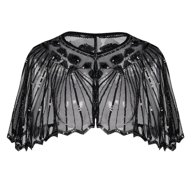 Vintage Sequin Capelet Beaded Shawl Scarves Wedding Bridal Etsy