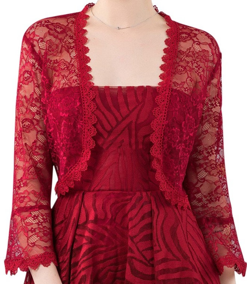 Central Chic© Womens Handfinished Premium Lace Open Front Bolero Bolero Cardigan Bruiloften Maat S-M afbeelding 5