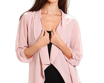 Central Chic Chiffon Waterfall Open Jacket Shrug Cardigan For Wedding Guests Parties Mother of The Bride