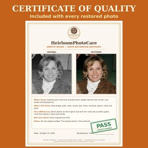 Damaged Face Photo Restoration, Face Rebuilt from Your Reference Photos, Severe Damage Photo Repair, Digital File image 4