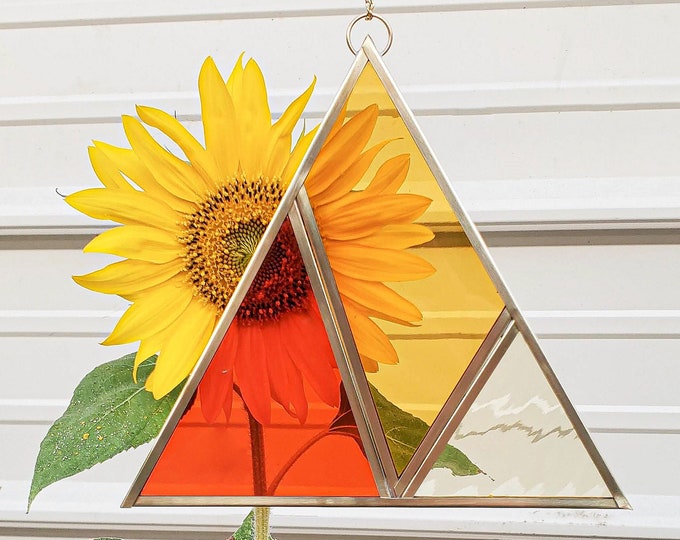 summer calming - autumn calling | LEAD FREE Stained Glass sun-catcher | garden ornament | glass art | windchime | glass decor | glass