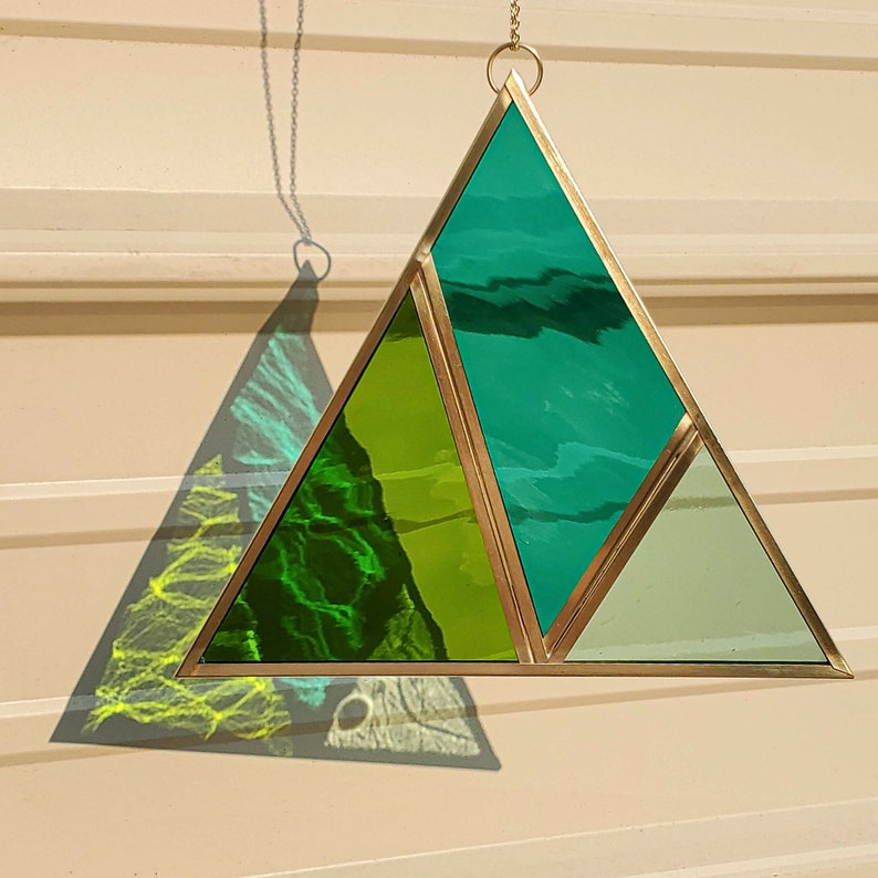 synergy LEAD FREE Stained Glass sun-catcher garden ornament glass art windchime glass decor glass image 3
