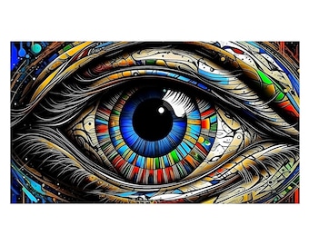 Impresión artística de Ojo de Mosaico: Visión Caleidoscópica (Descarga digital)