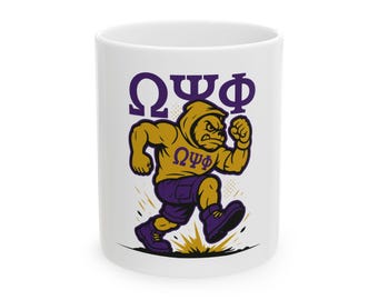 Omega Psi Phi Running Bulldog Mug | Ceramic Coffee Cup