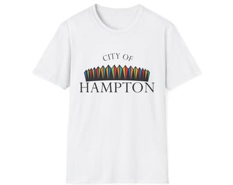 Koszulka z motywem miasta Hampton | Grafika przedstawiająca koronę panoramy Hampton