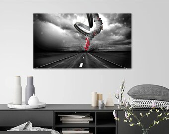 Impresión artística de carretera abstracta: decoración de pared personalizada con paisaje onírico (descarga digital)