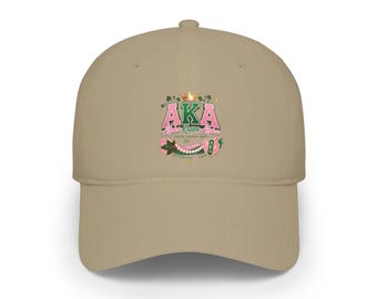 AKA Sorority Crest Cap | Pink Green Embroidered Hat