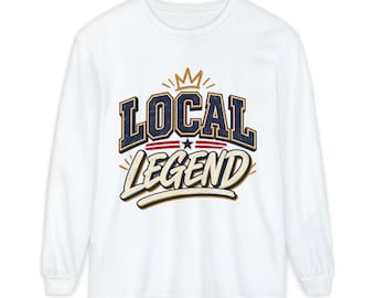 Local Legend graphic Long Sleeve Tee | Retro varsity crown design