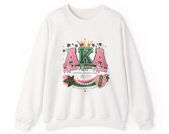 Bluza z herbem Alpha Kappa Alpha | Litery stowarzyszenia, różowo-zielony wzór