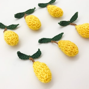 1 pair of 3D Pear, Crochet Fruit, Cardmaking, Scrapbooking, appliques, handmade, sew on patches embellishments