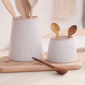 Wooden Kitchen Utensils – White