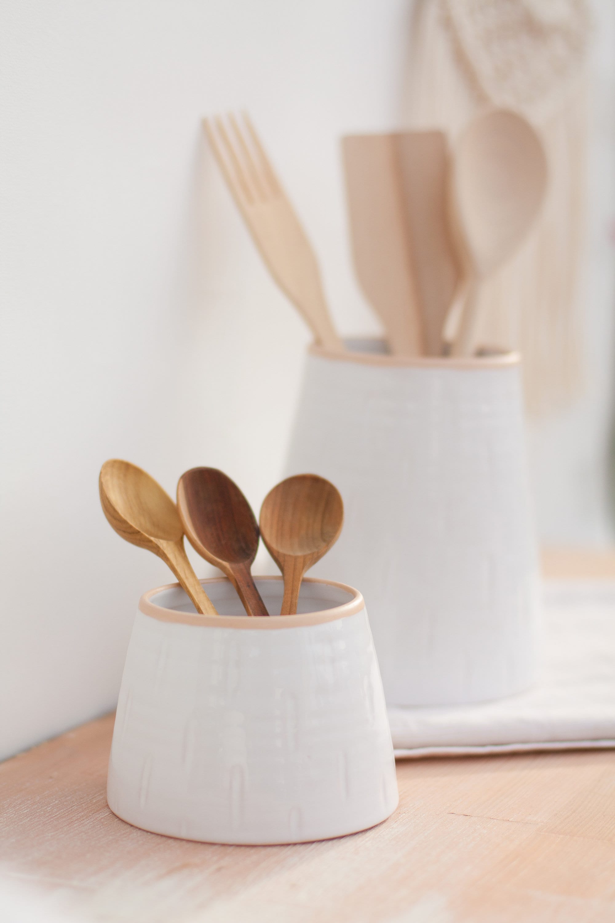 Set of 2 Utensil Holders Ceramic Utensil Holder Utensil Etsy Canada
