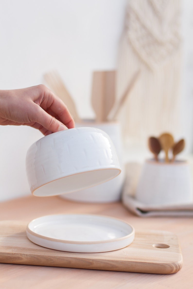 Butter dish with lid, Butter keeper, Pottery butter dish, Stoneware butter dish, Cheese dome, Cheese keeper, Ceramic covered butter dish image 2