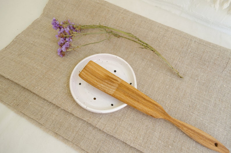 Christmas gift ceramic spoon rest, Housewarming gift, Tea bag holder, New home gift, Gift for mom, Spoon holder, Utensil rest, Candle tray image 3