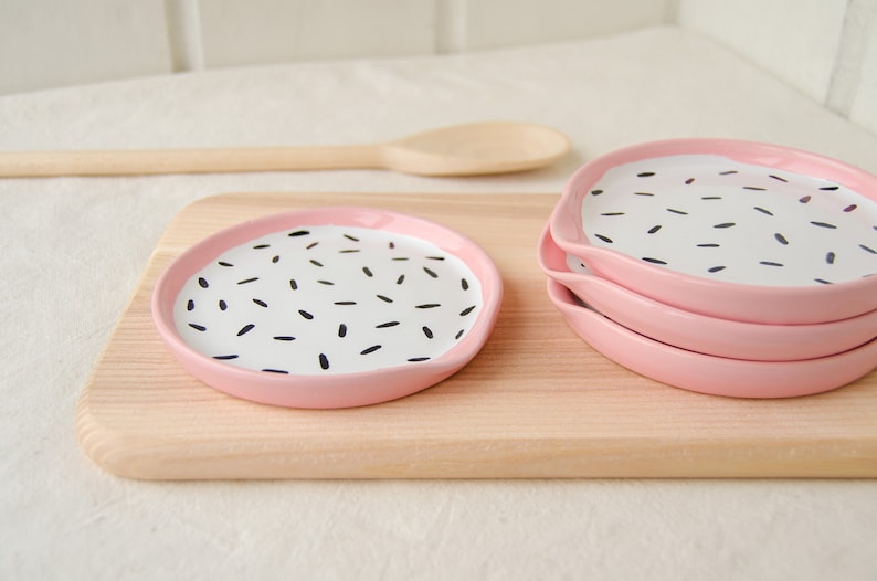 White and Pink Spoon Rest Tea Bag Holder Ceramic Spoon Rest Etsy