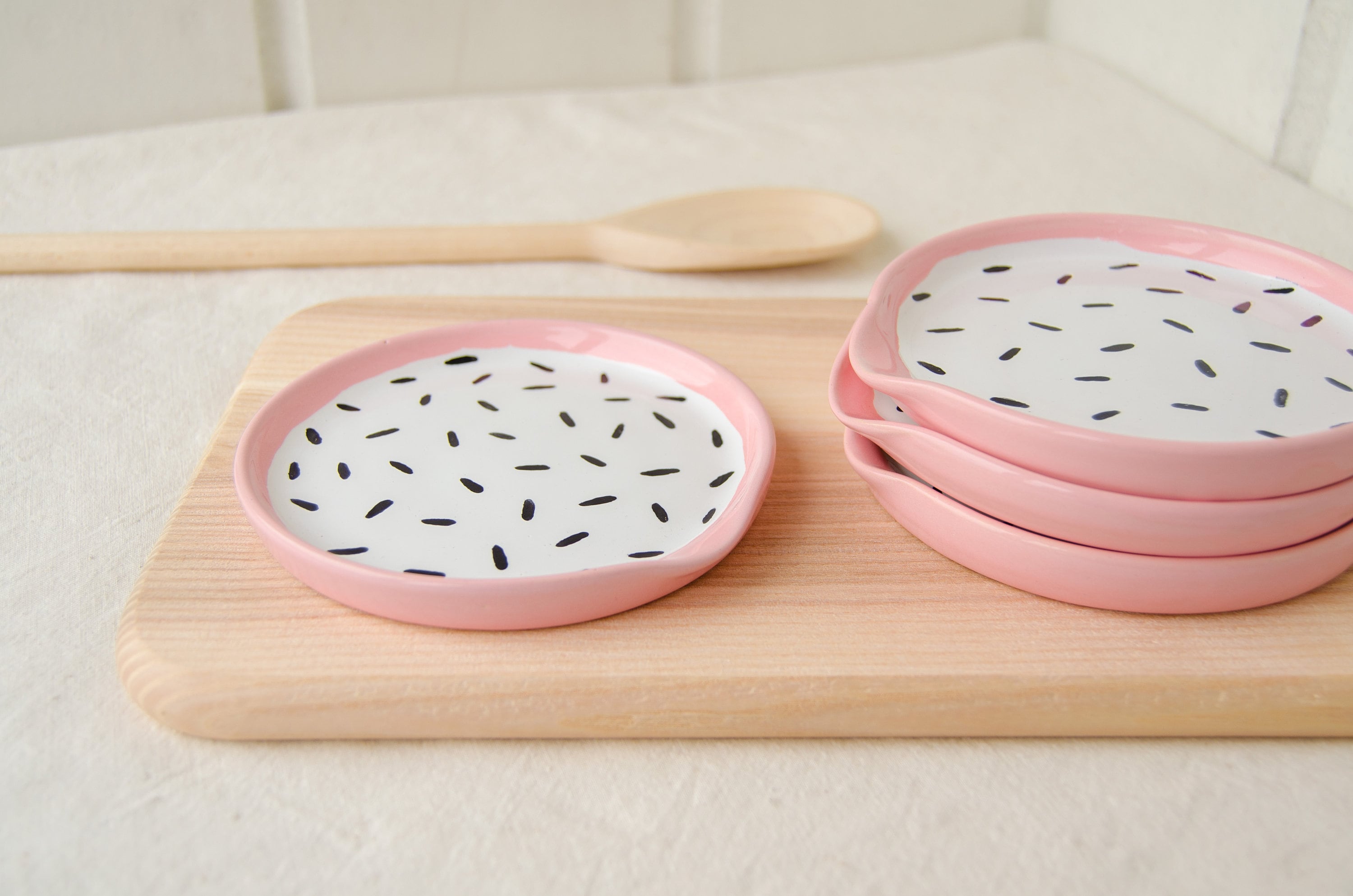 White and Pink Spoon Rest Tea Bag Holder Ceramic Spoon Rest Etsy