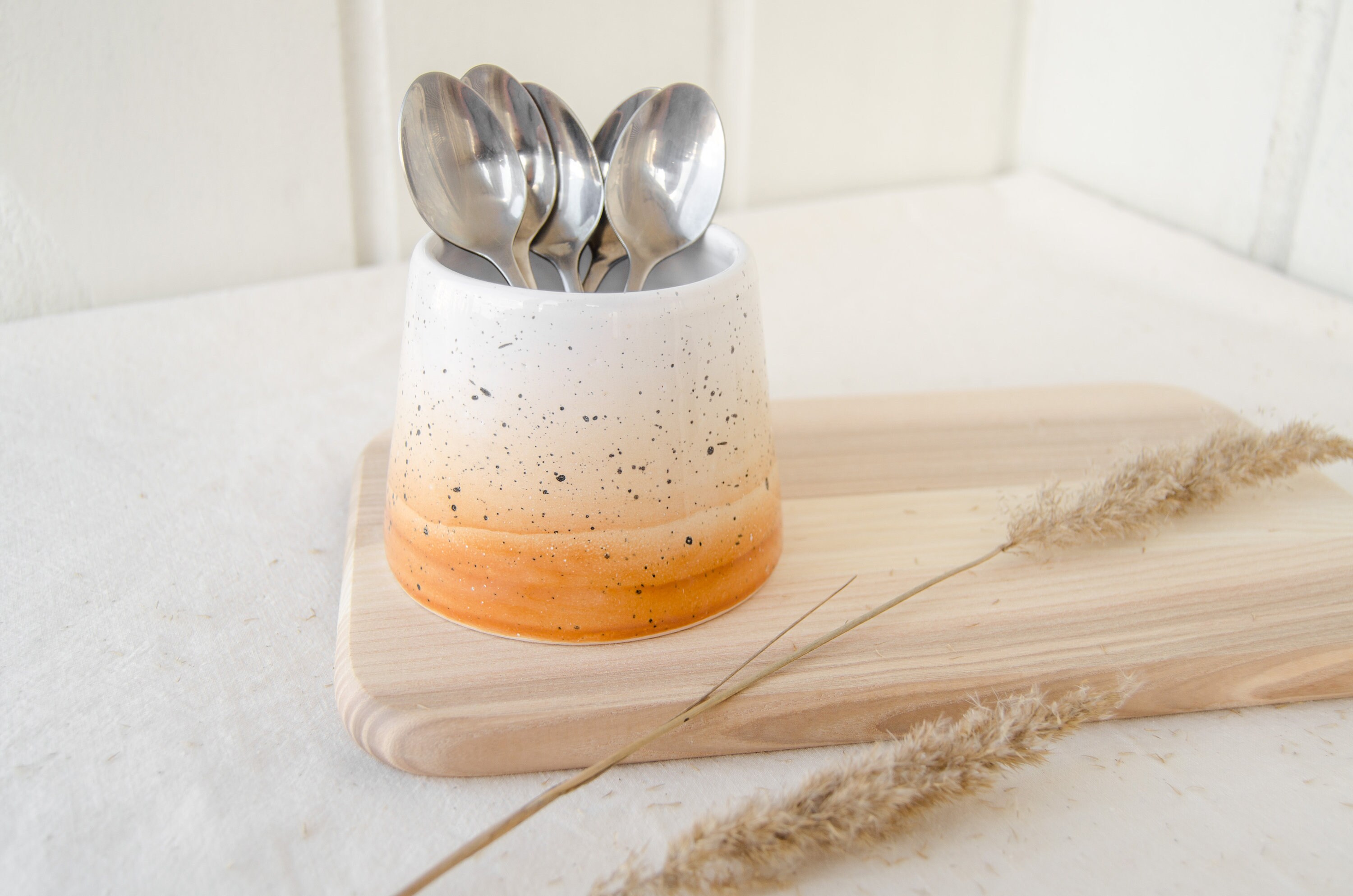 Kitchen Utensil Holder Spoon Holder Utensil Crock Ceramic Etsy