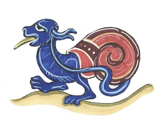 Draw Medieval Snails - a one page folding zine