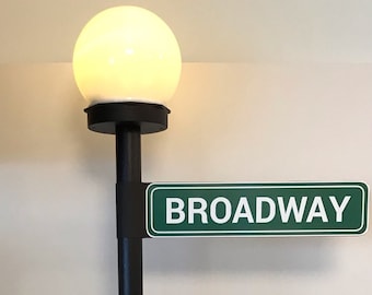 28-Inch New York City NYC Centerpiece ~ LED Lit Street Sign Lamp Post ~ Broadway, Times Square, 42nd Street, Statue of Liberty, etc...
