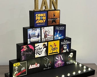 NYC or BROADWAY Lighting Ceremony Marquee Lit Display ~ Pyramid of Shows/Landmarks ~ Name ~ Votives ~ Stars ~ Bar Bat Mitzvah, Sweet 16
