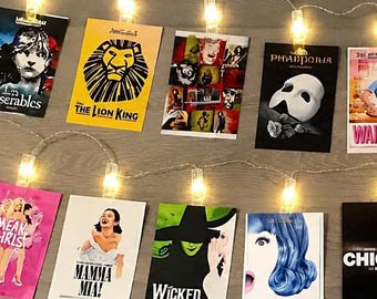 BROADWAY Musical Theatre Light String Clips hold 20 Shows ~  Birthday, Christmas Gift ~Party Decor