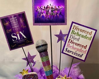 Set of 3 BROADWAY TOP HAT Musical Theatre Centerpiece Party Decorations ~ Feather Boas, Glitter, 40+ Broadway Shows