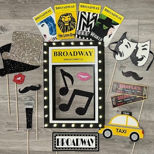 BROADWAY Musical Theater PHOTO Booth or Selfie Props ~ Personalized ~ PRIDE ~ Graduation ~ Bat Bar Mitzvah