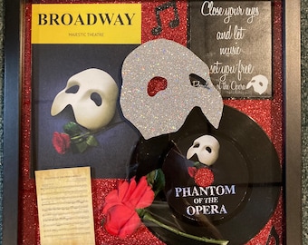 BROADWAY Collage Shadowbox Decor for Memorabilia, Playbill, Record ~ Wall Hanging Art, Birthday, Graduation Gift