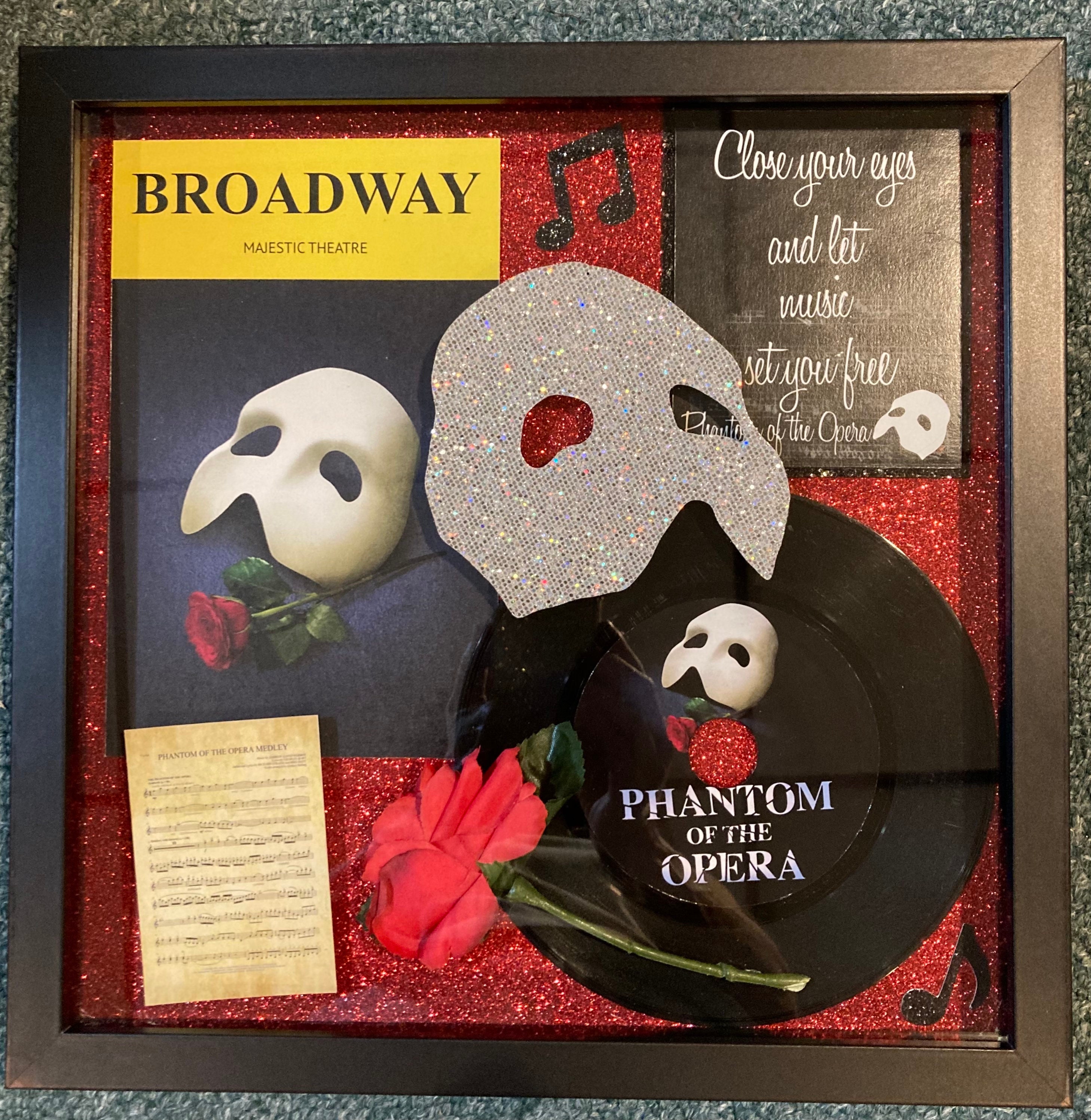 BROADWAY Collage Shadowbox Decor for Memorabilia, Playbill, Record 