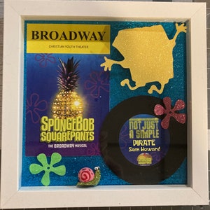 8&quot; MINI Shadowbox Collage ~ BROADWAY Musical Show Playbill, Record, etc... Cast Member Appreciation Gift ~ Wall Hang Art