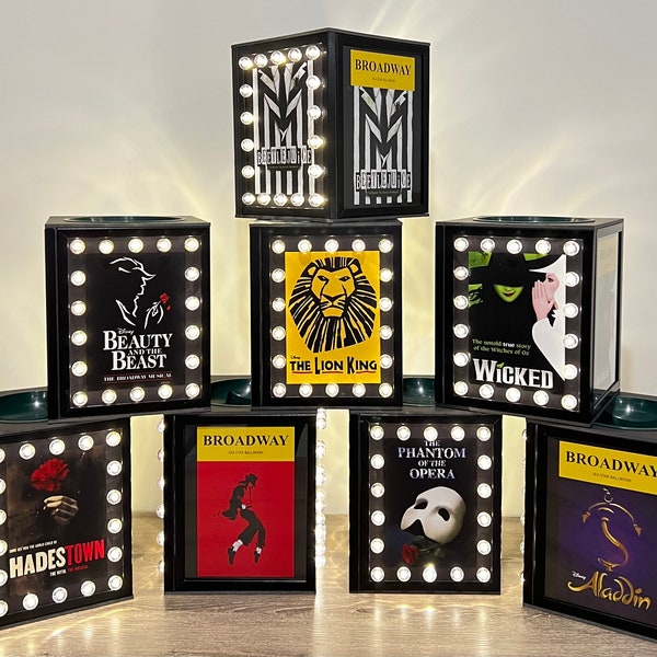 Juego de 8 centros de mesa luminosos BROADWAY ~ Decoración de teatro musical ~ Bar Bat Mitzvah, cumpleaños, Orgullo, boda ~ ¡Lo personalizamos para ti!