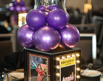 SET of 6 BROADWAY Light Up Marquee Centerpieces ~ Musical Theatre Gift Decoration ~ Pink Lights ~ Sweet 16 ~ Will Customize ~ Local Pick Up
