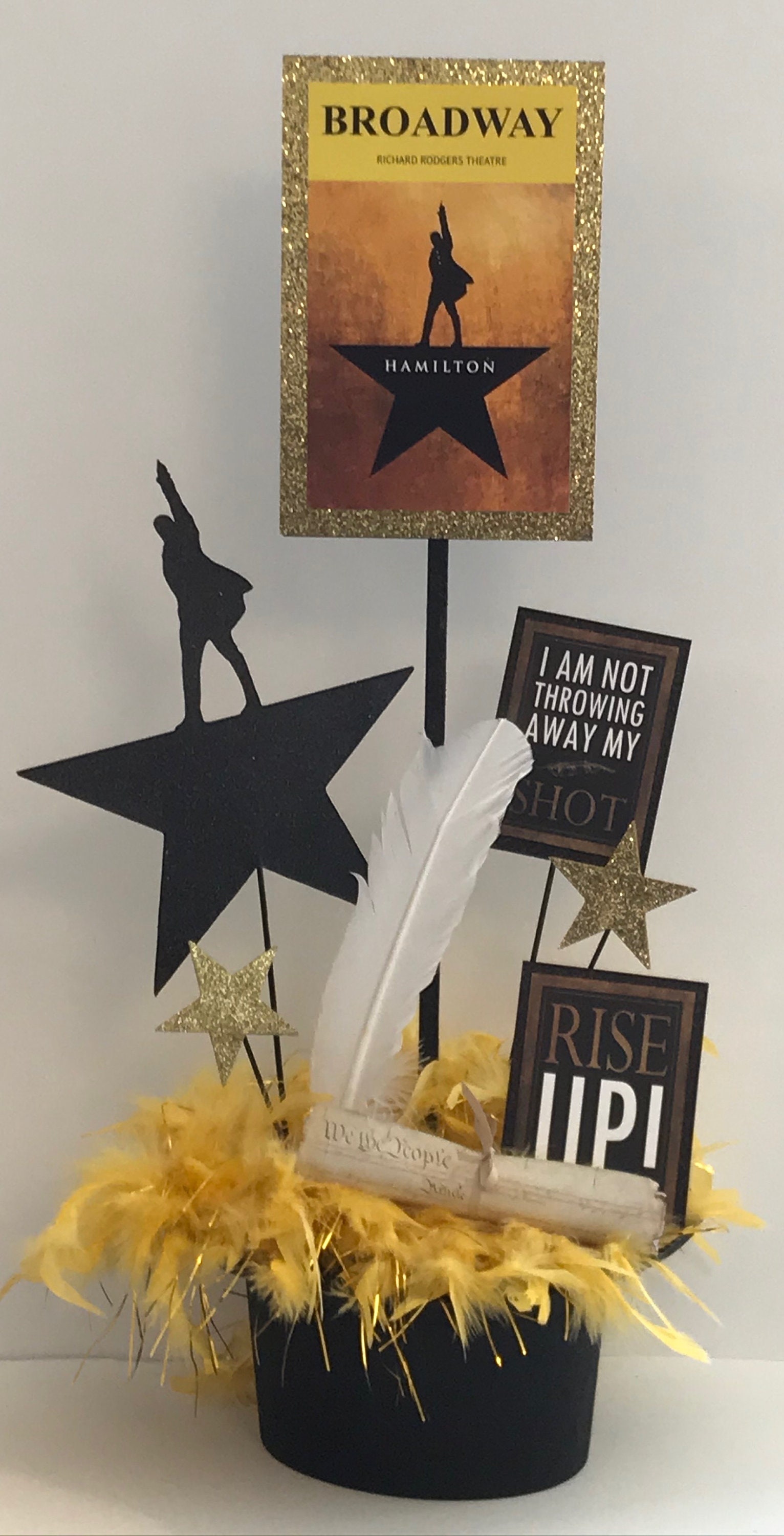 BROADWAY TOP HAT Musical Theatre Centerpiece Party Decoration ~ Playbill,  Feather Boa, Glitter, 40+ Broadway Shows ~ Will Customize for You! - Etsy, image size:1532x3000