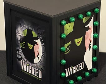 NEW Broadway Marquee Cube Centerpiece ~ Musical Theatre Gift Decoration ~ Bar Bat Mitzvah, Sweet 16 ~ NO Lights ~ Glitter Balls