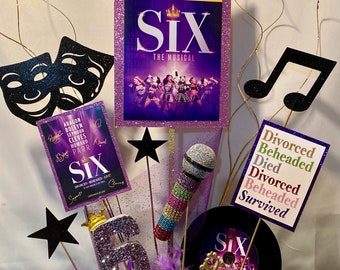 BROADWAY Musical Theatre Centerpiece Party Decoration ~ Playbill, Feather Boa, Glitter, Record ~ 40+ Broadway Shows ~ Will Customize for You