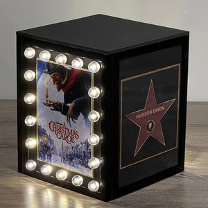 HOLLYWOOD LIGHT UP Marquee Centerpiece Cube ~ Personalized with Movie and Walk of Fame Star ~ Bar Bat Mitzvah, Sweet 16 ~ Will Customize!