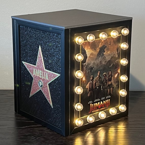 HOLLYWOOD LIGHT UP Marquee Centerpiece Cube Personalized With Movie and  Walk of Fame Star Bar Bat Mitzvah, Sweet 16 Will Customize 