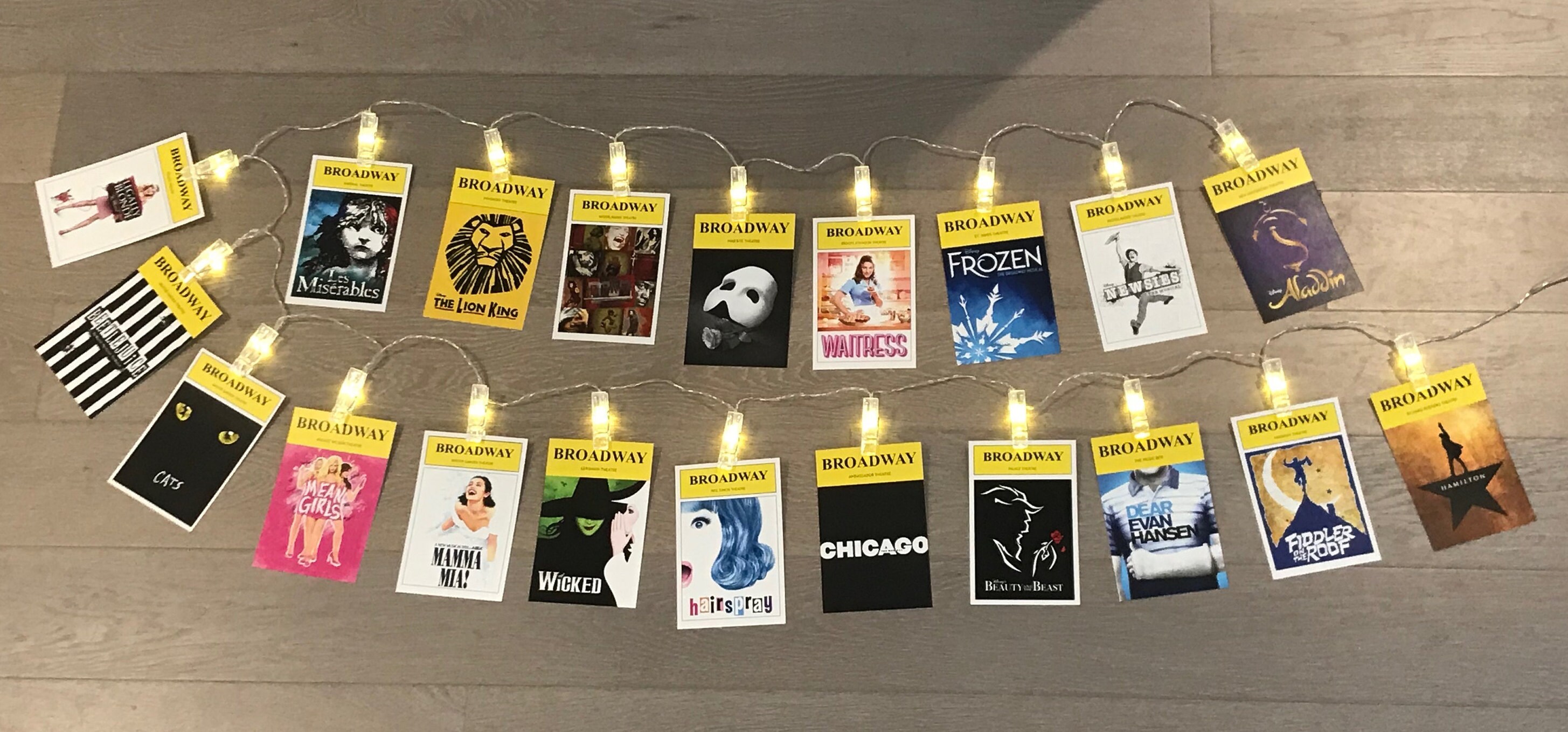Broadway Playbill Musical Theatre Light String Clips Hold Etsy