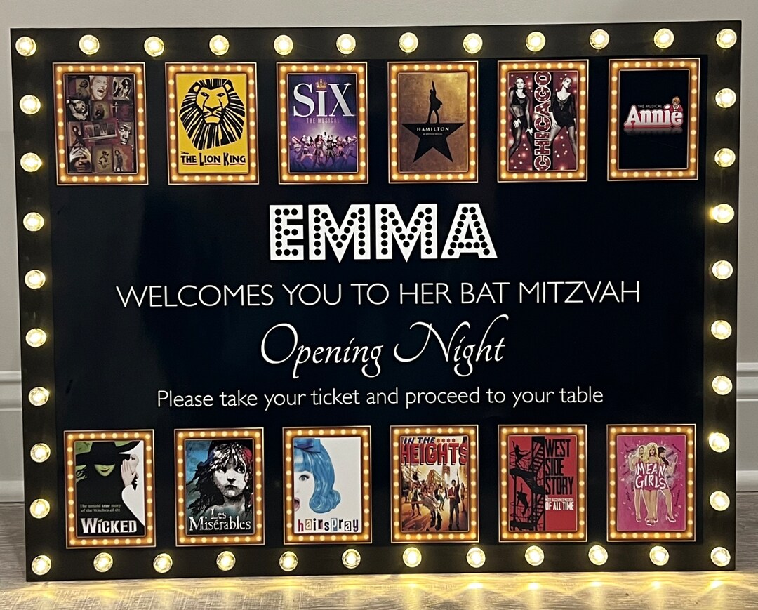 BROADWAY Personalized Red Carpet Show Posters Light up Marquee Sign Box