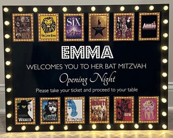 BROADWAY Personalized Red Carpet Show Posters Light Up Marquee Sign ~ Box Office/Will Call ~ Bat Bar Mitzvah - Sweet 16