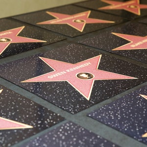 SET of 10 Personalized HOLLYWOOD Walk of Fame Stars Red Carpet Party ...